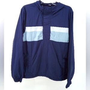 Old Navy Active Windbreaker Rain Resistant Blue Hoodie Jacket M Drawstring